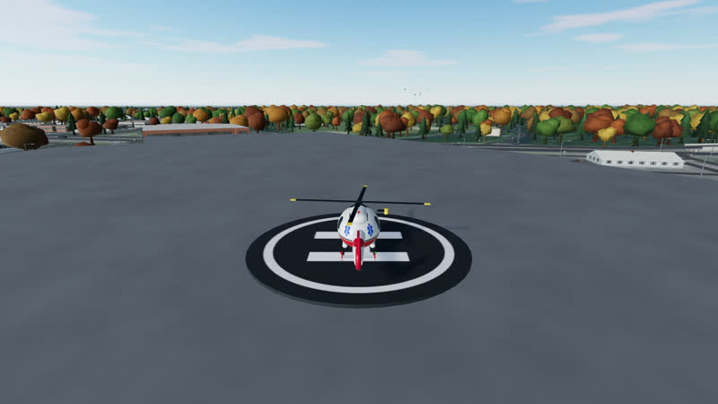 Rescue helicopter on its helipad